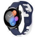 For Huawei Watch 3 22mm Double Color Silicone Watch Band(Blue+White)