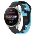 For Huawei Watch 3 Pro 22mm Double Color Silicone Watch Band(Black+Blue)