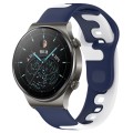 For Huawei GT2 Pro 22mm Double Color Silicone Watch Band(Blue+White)