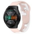 For Huawei Watch GT 2E 22mm Double Color Silicone Watch Band(Pink+White)