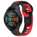 For Huawei Watch GT 2E 22mm Double Color Silicone Watch Band(Black+Red)