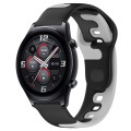 For Honor Watch GS 3 22mm Double Color Silicone Watch Band(Black+Grey)