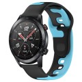 For Honor Watch GS 3i 22mm Double Color Silicone Watch Band(Black+Blue)