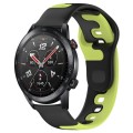 For Honor Watch GS 3i 22mm Double Color Silicone Watch Band(Black+Green)