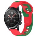For Honor Watch GS 3i 22mm Double Color Silicone Watch Band(Red+Green)