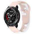 For Honor Watch GS Pro 22mm Double Color Silicone Watch Band(Pink+White)