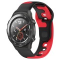 For Honor Magic Watch 2 46mm 22mm Double Color Silicone Watch Band(Black+Red)