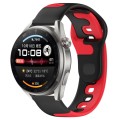 For Huawei Watch 3 Pro New 22mm Double Color Silicone Watch Band(Black+Red)