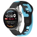For Huawei Watch 3 Pro New 22mm Double Color Silicone Watch Band(Black+Blue)