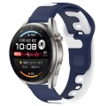 For Huawei Watch 3 Pro New 22mm Double Color Silicone Watch Band(Blue+White)