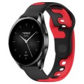 For Xiaomi Watch S2 42mm 22mm Double Color Silicone Watch Band(Black+Red)