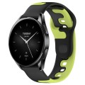 For Xiaomi Watch S2 46mm 22mm Double Color Silicone Watch Band(Black+Green)