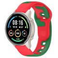For Xiaomi MI Watch Sport 22mm Double Color Silicone Watch Band(Red+Green)