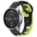For Xiaomi MI Watch Color 22mm Double Color Silicone Watch Band(Black+Green)