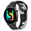 For Xiaomi Haylou RT2 LS10 22mm Double Color Silicone Watch Band(Black+Grey)