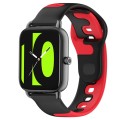 For Xiaomi Haylou RS4 LS12 22mm Double Color Silicone Watch Band(Black+Red)