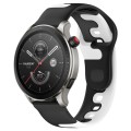 For Amazfit GTR 4 Pro 22mm Double Color Silicone Watch Band(Black+White)