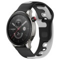 For Amazfit GTR 4 Pro 22mm Double Color Silicone Watch Band(Black+Grey)