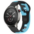 For Amazfit GTR 4 Pro 22mm Double Color Silicone Watch Band(Black+Blue)
