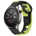For Amazfit GTR 4 Pro 22mm Double Color Silicone Watch Band(Black+Green)