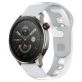 For Amazfit GTR 4 Pro 22mm Double Color Silicone Watch Band(Grey+White)