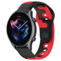 For Amazfit GTR 3 22mm Double Color Silicone Watch Band(Black+Red)