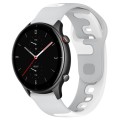 For Amazfit GTR 2e 22mm Double Color Silicone Watch Band(Grey+White)
