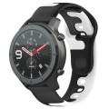 For Amazfit GTR 47mm 22mm Double Color Silicone Watch Band(Black+White)