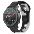For Amazfit GTR 47mm 22mm Double Color Silicone Watch Band(Black+Grey)