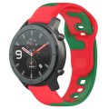 For Amazfit GTR 47mm 22mm Double Color Silicone Watch Band(Red+Green)