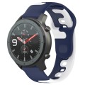 For Amazfit GTR 47mm 22mm Double Color Silicone Watch Band(Blue+White)