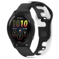 For Garmin Forerunner 265 22mm Double Color Silicone Watch Band(Black+White)