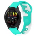 For Garmin Forerunner 265 22mm Double Color Silicone Watch Band(Cyan+White)