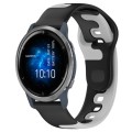 For Garmin Venu 2 22mm Double Color Silicone Watch Band(Black+Grey)