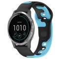 For Garmin Venu 3 22mm Double Color Silicone Watch Band(Black+Blue)