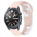 For Samsung Galaxy Watch3 45mm 22mm Double Color Silicone Watch Band(Pink+White)