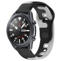 For Samsung Galaxy Watch3 45mm 22mm Double Color Silicone Watch Band(Black+Grey)