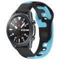 For Samsung Galaxy Watch3 45mm 22mm Double Color Silicone Watch Band(Black+Blue)