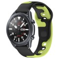 For Samsung Galaxy Watch3 45mm 22mm Double Color Silicone Watch Band(Black+Green)