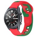 For Samsung Galaxy Watch3 45mm 22mm Double Color Silicone Watch Band(Red+Green)