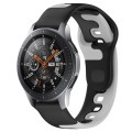 For Samsung Galaxy Watch 46mm 22mm Double Color Silicone Watch Band(Black+Grey)