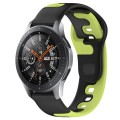 For Samsung Galaxy Watch 46mm 22mm Double Color Silicone Watch Band(Black+Green)