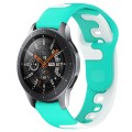 For Samsung Galaxy Watch 46mm 22mm Double Color Silicone Watch Band(Cyan+White)