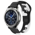 For Samsung Gear S3 Classic 22mm Double Color Silicone Watch Band(Black+White)