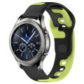For Samsung Gear S3 Classic 22mm Double Color Silicone Watch Band(Black+Green)