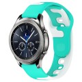 For Samsung Gear S3 Classic 22mm Double Color Silicone Watch Band(Cyan+White)