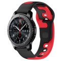 For Samsung Gear S3 Frontier 22mm Double Color Silicone Watch Band(Black+Red)