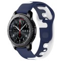 For Samsung Gear S3 Frontier 22mm Double Color Silicone Watch Band(Blue+White)