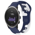 For SUUNTO 5 Peak 22mm Double Color Silicone Watch Band(Blue+White)