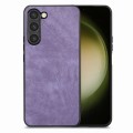 For Samsung Galaxy S23 5G Vintage Leather PC Back Cover Phone Case(Purple)